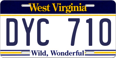 WV license plate DYC710