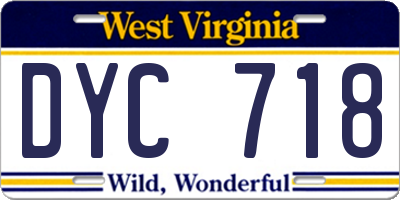 WV license plate DYC718