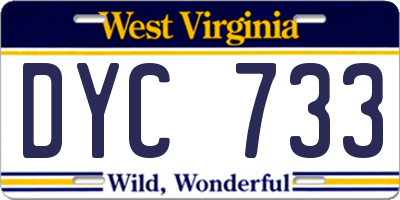 WV license plate DYC733