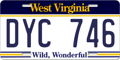 WV license plate DYC746