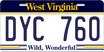 WV license plate DYC760
