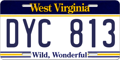 WV license plate DYC813