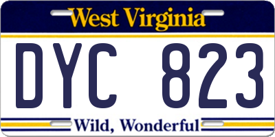 WV license plate DYC823