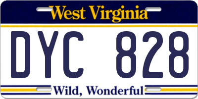 WV license plate DYC828