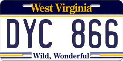 WV license plate DYC866