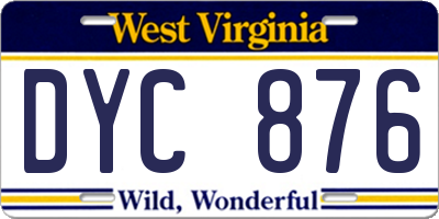 WV license plate DYC876