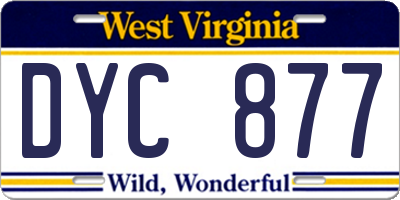 WV license plate DYC877
