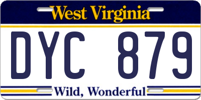 WV license plate DYC879