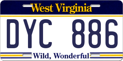 WV license plate DYC886