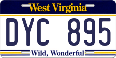 WV license plate DYC895