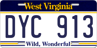 WV license plate DYC913