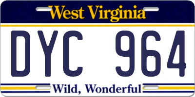 WV license plate DYC964
