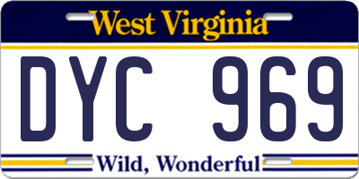 WV license plate DYC969