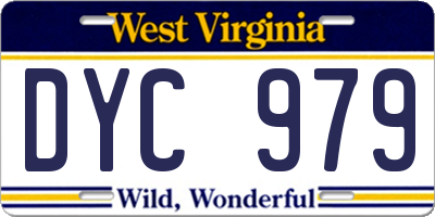 WV license plate DYC979