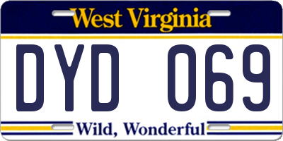 WV license plate DYD069