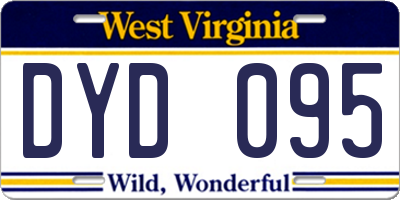 WV license plate DYD095
