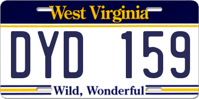 WV license plate DYD159