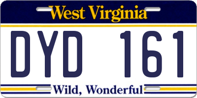 WV license plate DYD161