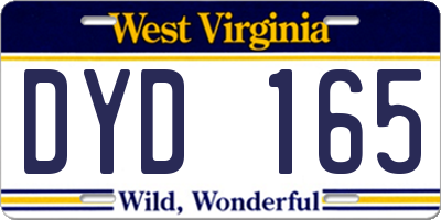 WV license plate DYD165
