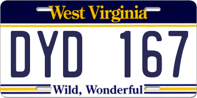 WV license plate DYD167