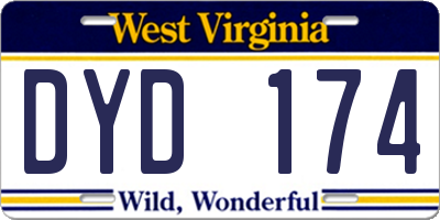 WV license plate DYD174