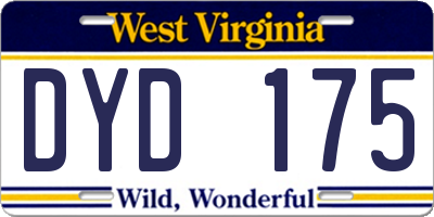 WV license plate DYD175
