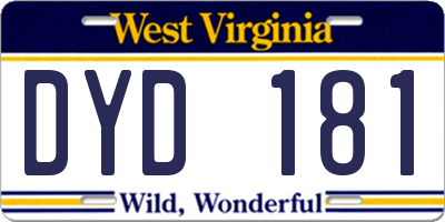 WV license plate DYD181