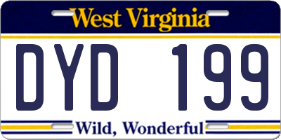 WV license plate DYD199