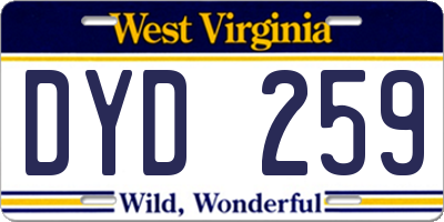 WV license plate DYD259