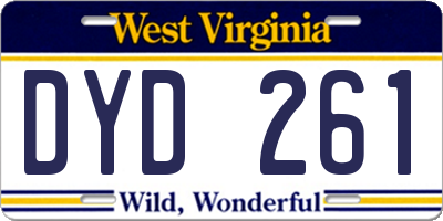 WV license plate DYD261