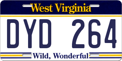 WV license plate DYD264