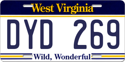WV license plate DYD269
