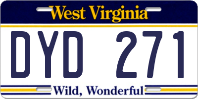 WV license plate DYD271