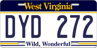 WV license plate DYD272