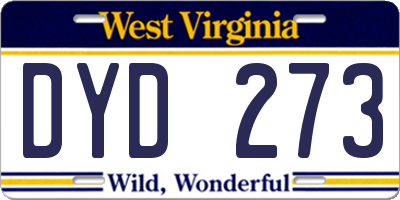 WV license plate DYD273