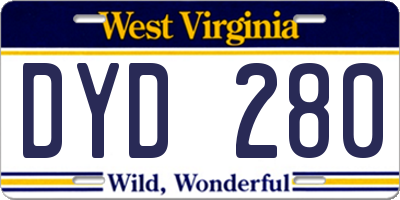 WV license plate DYD280