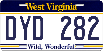 WV license plate DYD282