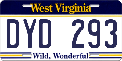 WV license plate DYD293