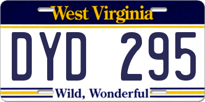 WV license plate DYD295