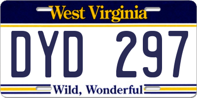 WV license plate DYD297