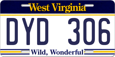 WV license plate DYD306