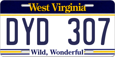 WV license plate DYD307