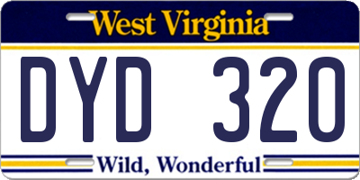 WV license plate DYD320