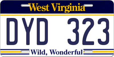 WV license plate DYD323
