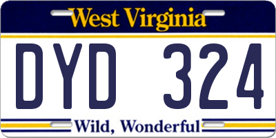 WV license plate DYD324
