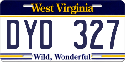 WV license plate DYD327