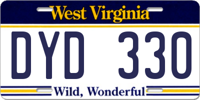 WV license plate DYD330