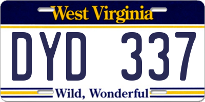 WV license plate DYD337