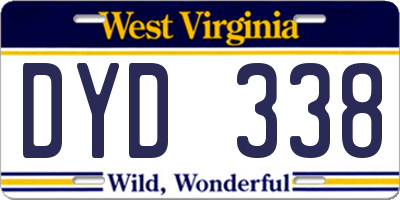 WV license plate DYD338