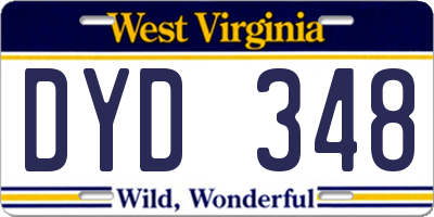 WV license plate DYD348